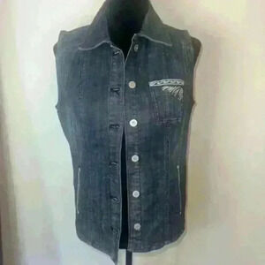 Chico's Blue Denim Vest Classic Sleeveless Design